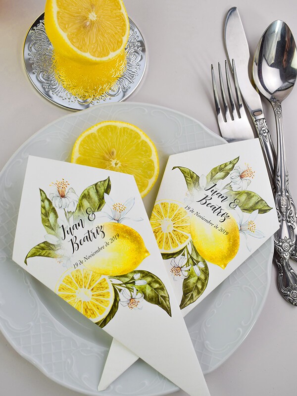 Conos de boda citrus limones