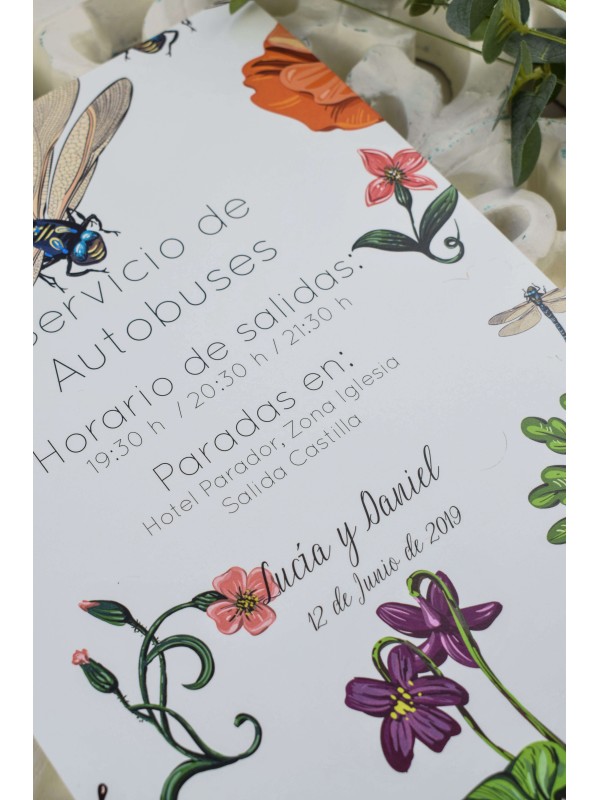 Carteles boda libélula