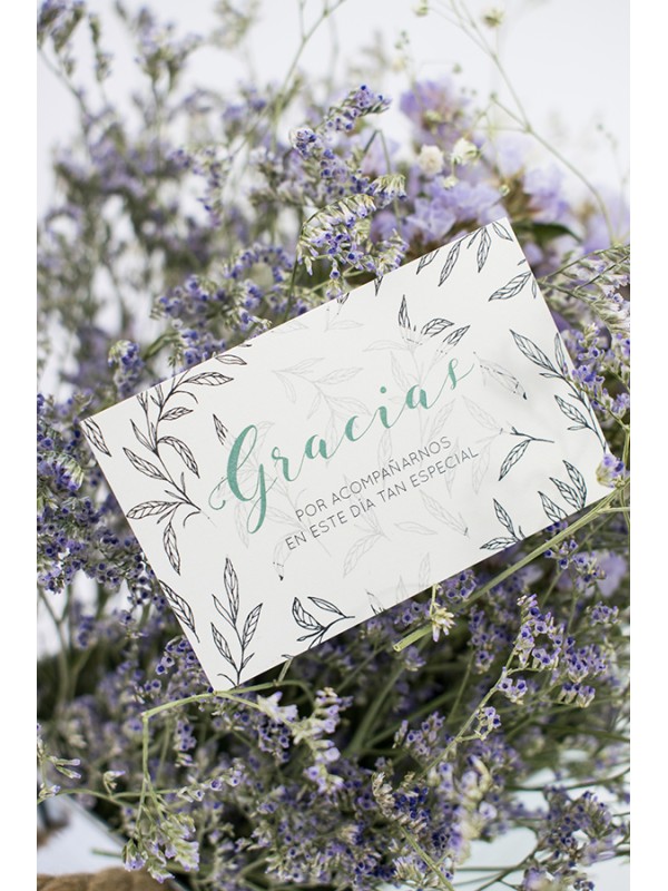 Tarjeta agradecimiento ramas