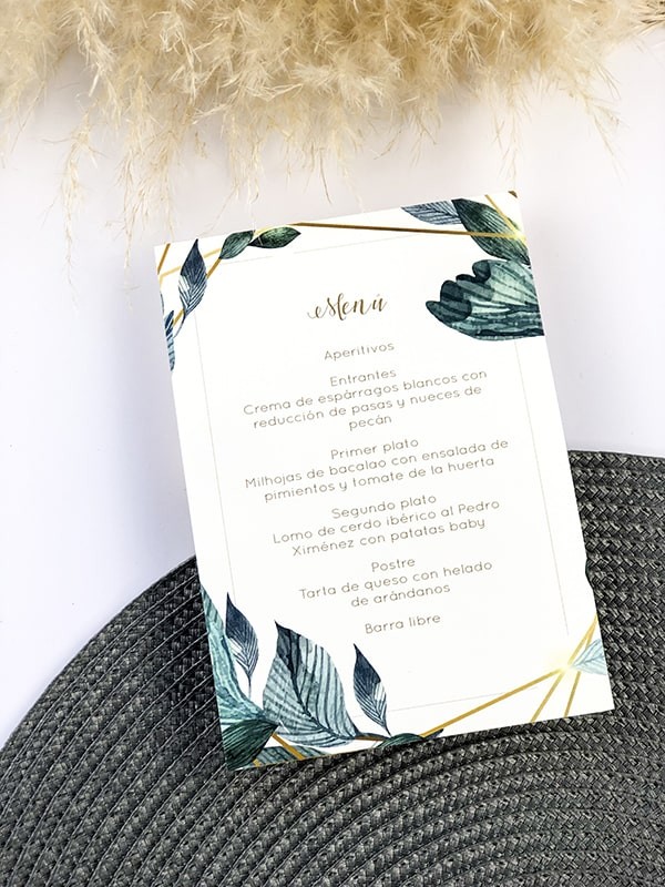 Menú boda flora line