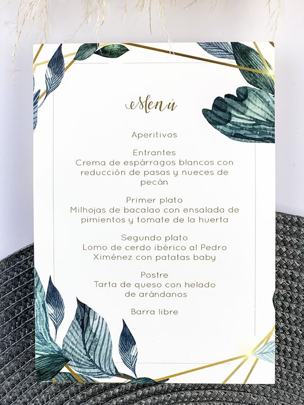 Menú boda flora line