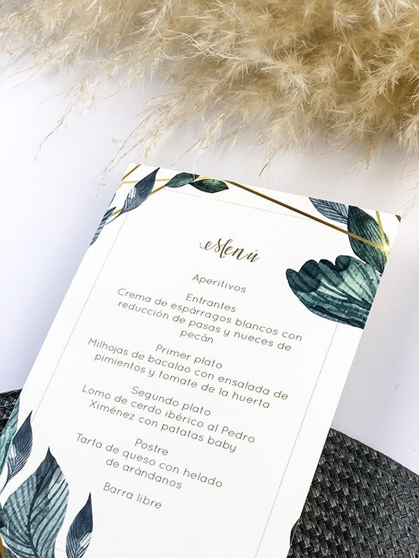 Menú boda flora line