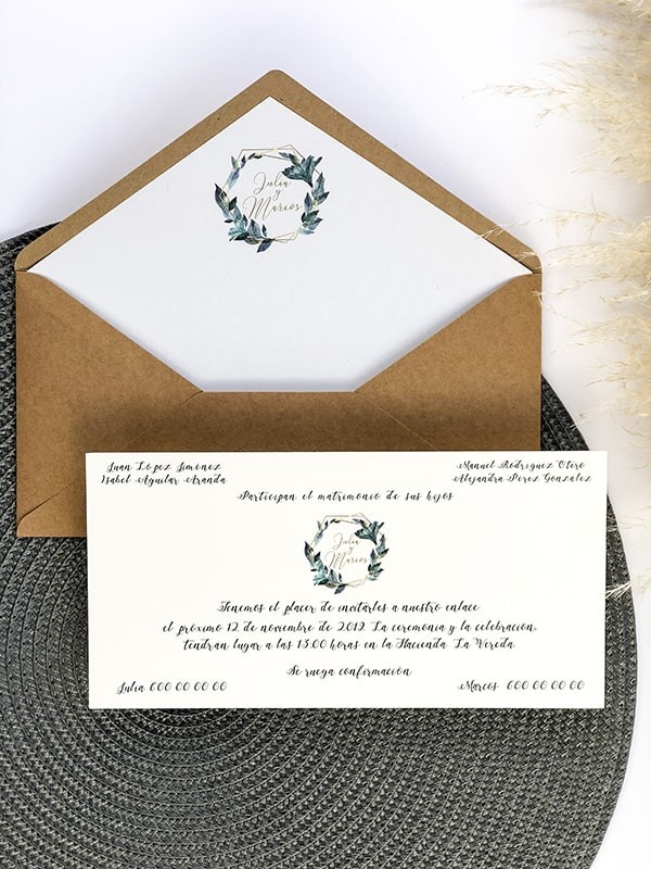 Invitación americana flora line