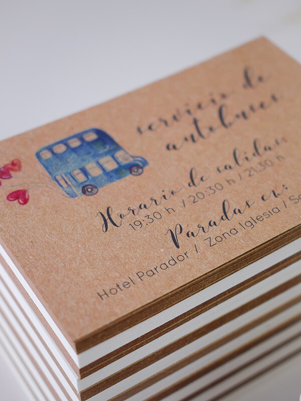 Tarjetas autobús inglés