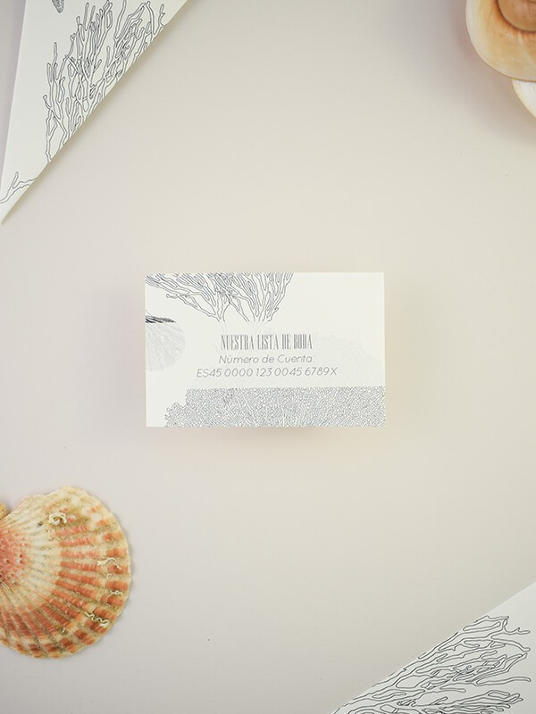 Tarjeta lista de boda caracolas