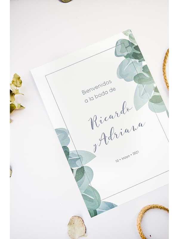 Carteles boda eucalipto