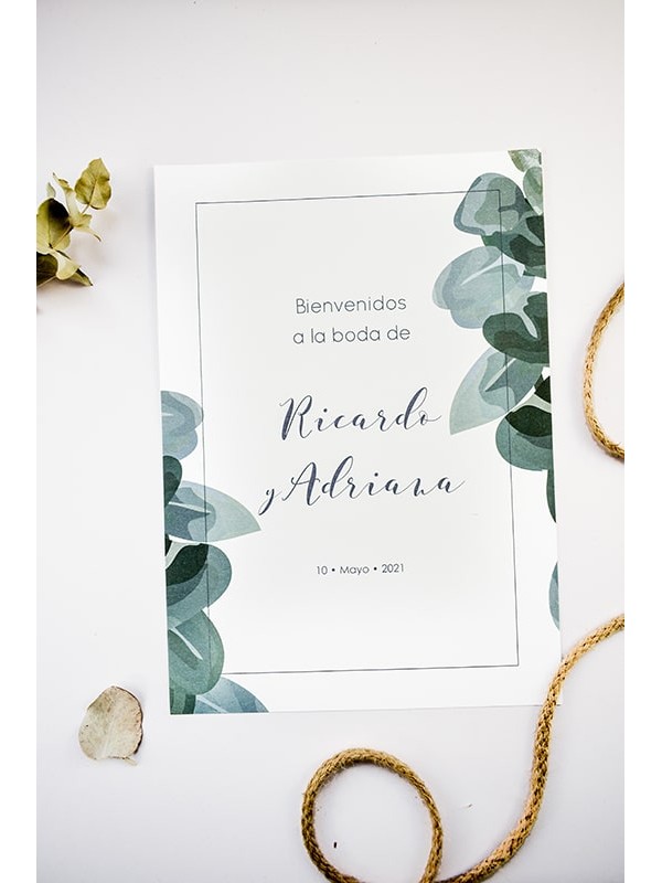 Carteles boda eucalipto