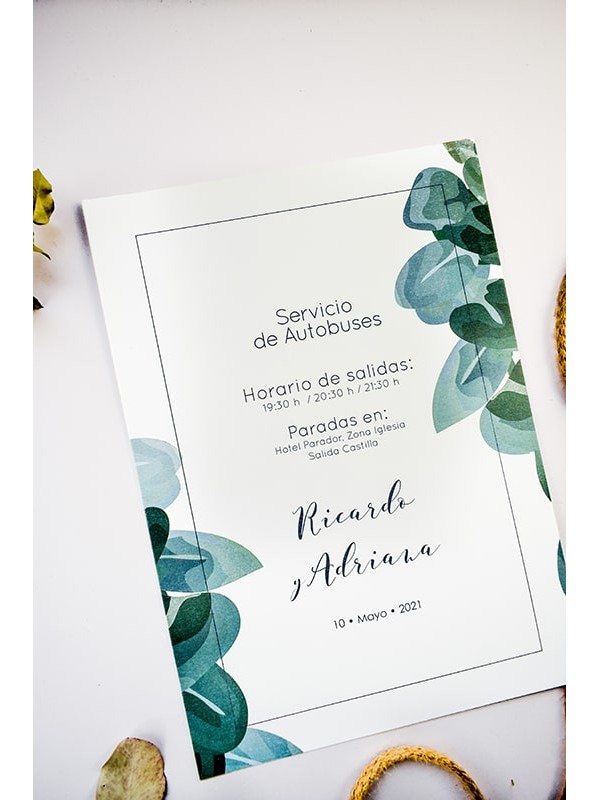 Carteles boda eucalipto