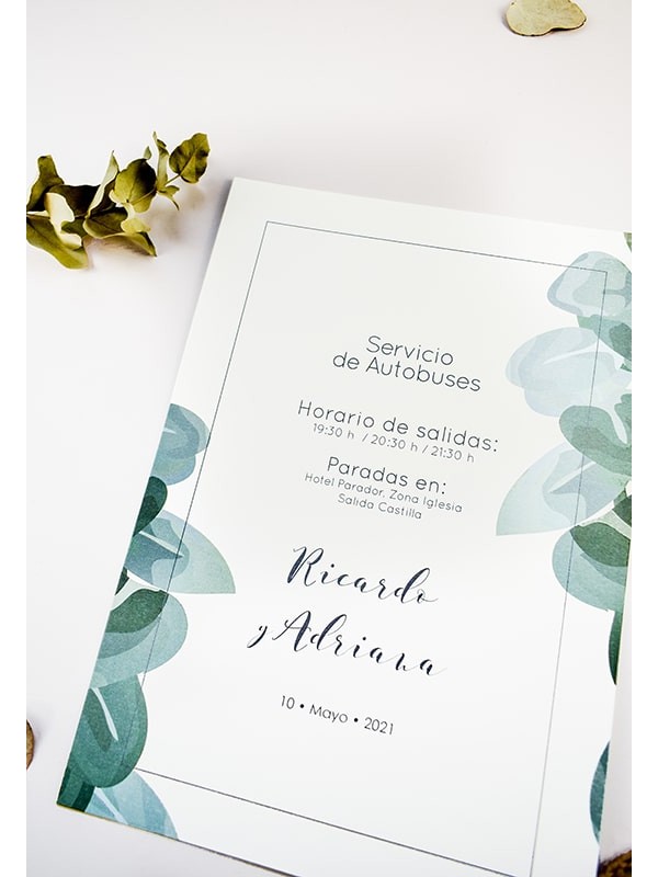 Carteles boda eucalipto