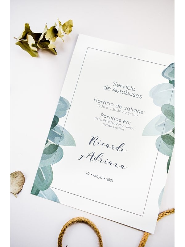 Carteles boda eucalipto