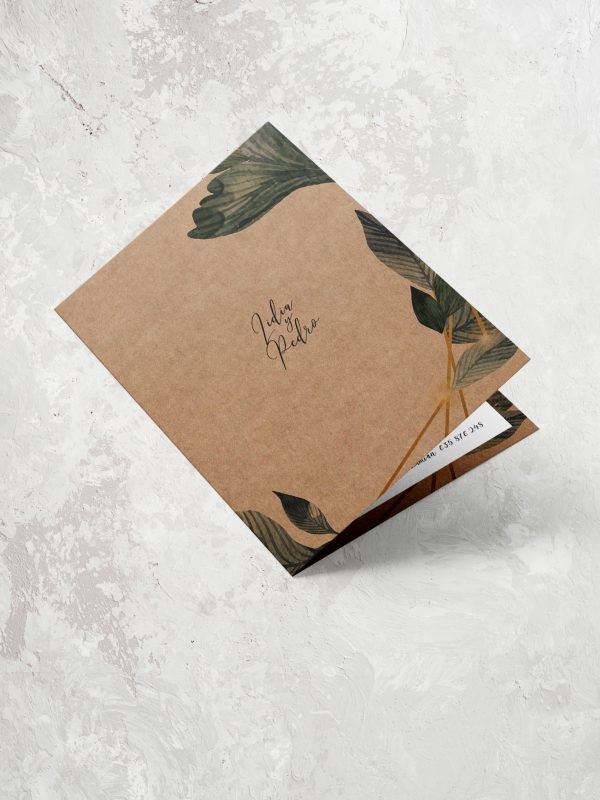 Díptico kraft flora line