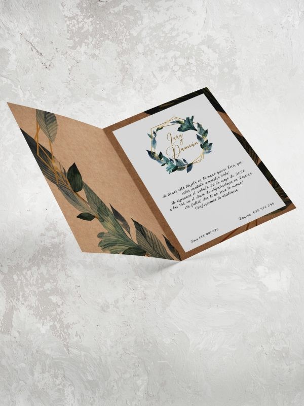 Díptico kraft flora line