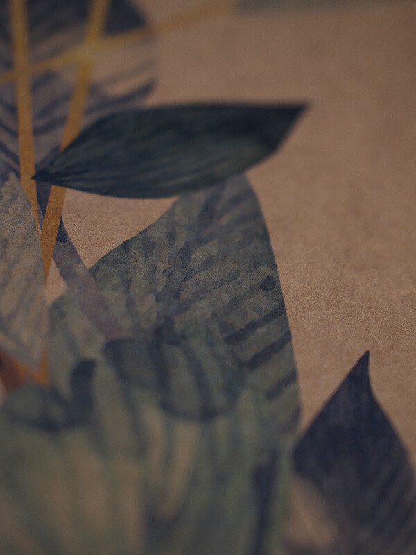 Díptico kraft flora line