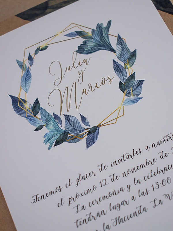 Díptico kraft flora line