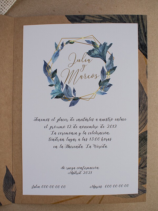 Díptico kraft flora line