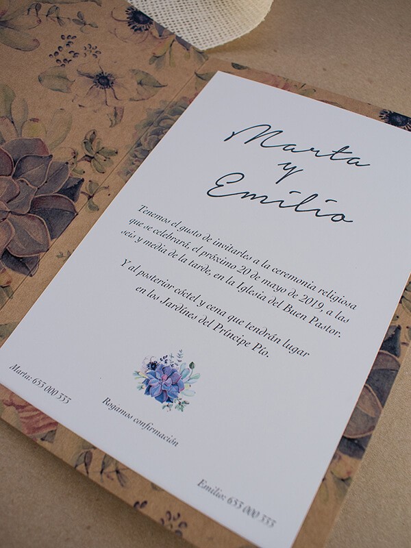 Díptico kraft suculentas