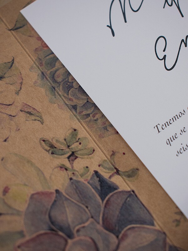 Díptico kraft suculentas