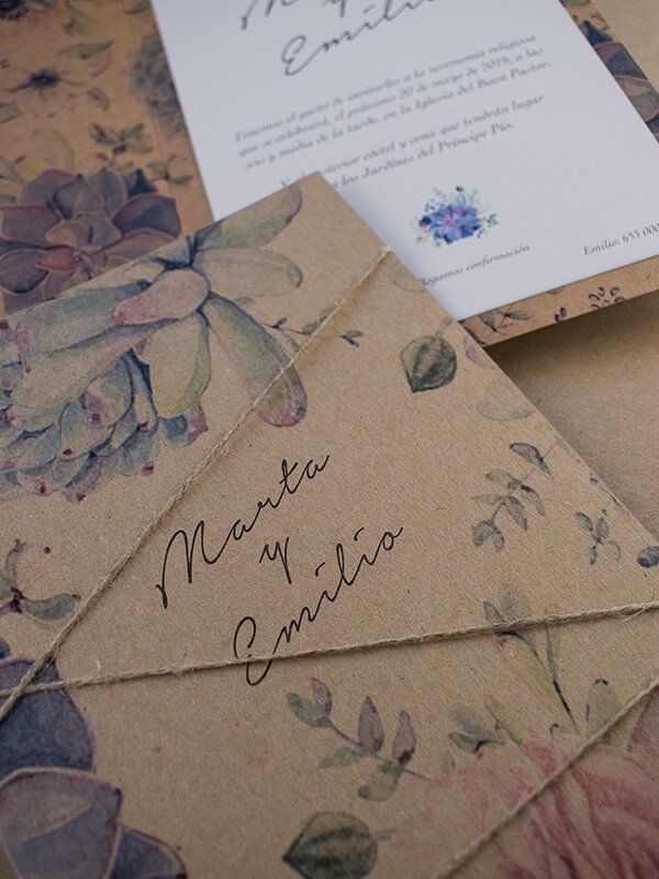 Díptico kraft suculentas