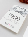 Tarjeta agradecimiento bicicleta