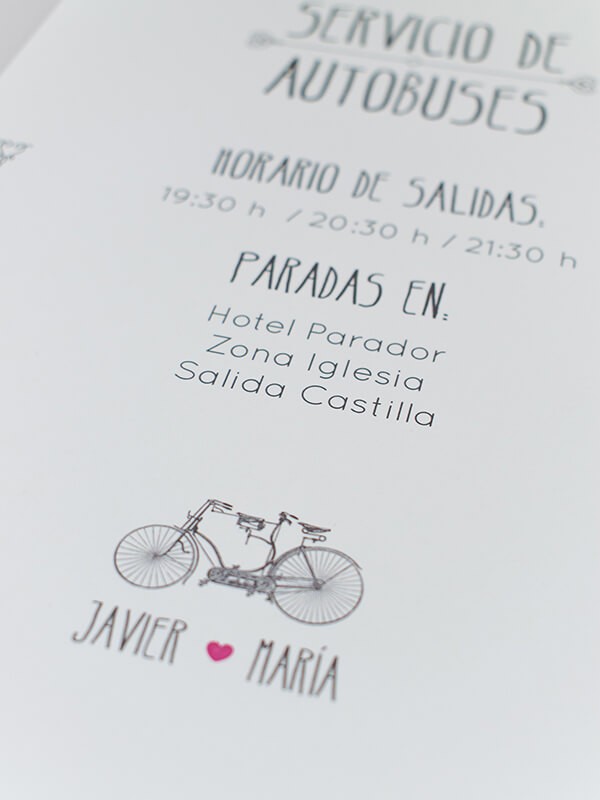 Carteles boda bicicleta
