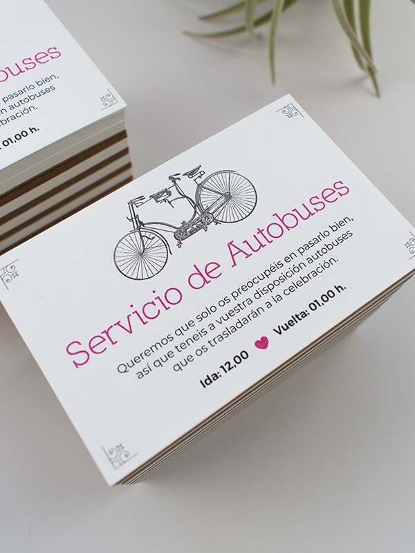 Tarjetas autobús bicicleta
