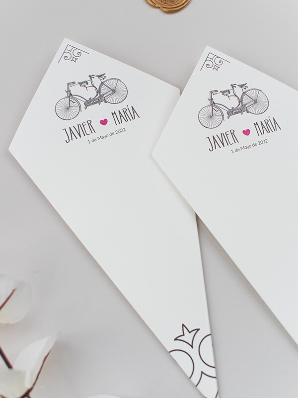 Conos de boda bicicleta