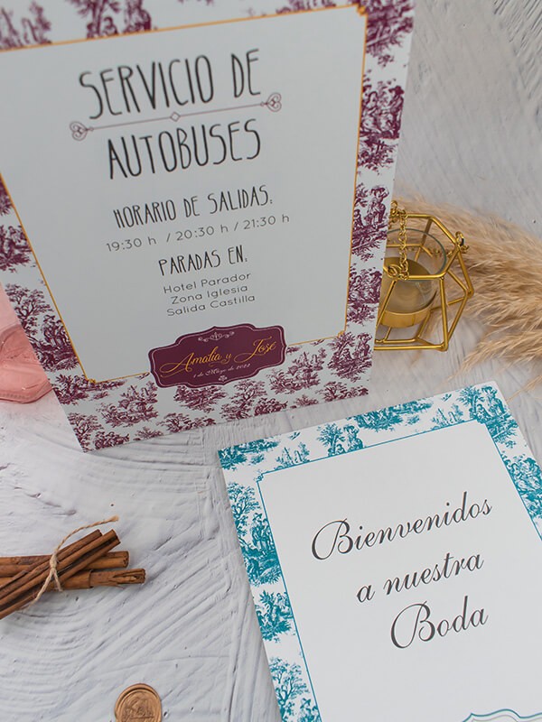 Carteles boda toile jouy