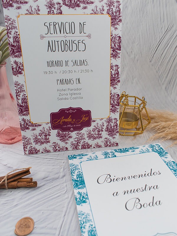 Carteles boda toile jouy