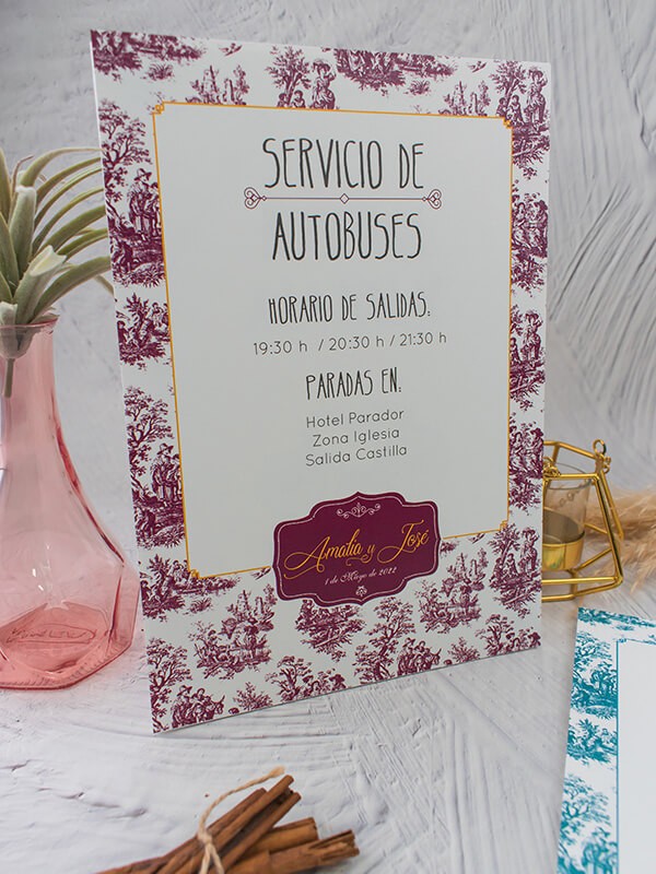 Carteles boda toile jouy