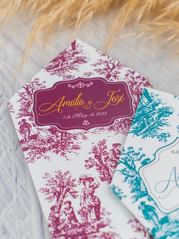 Conos de boda toile jouy