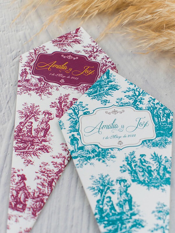 Conos de boda toile jouy
