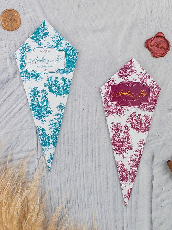 Conos de boda toile jouy
