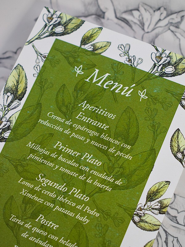 Menú boda azahar