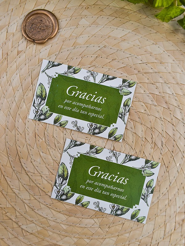Tarjeta agradecimiento azahar
