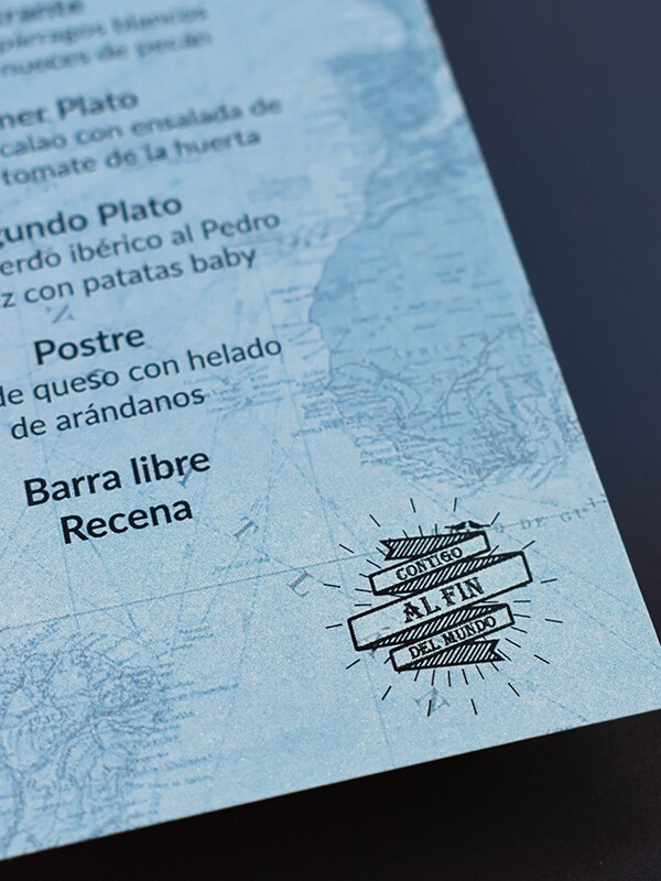 Menú boda mapas