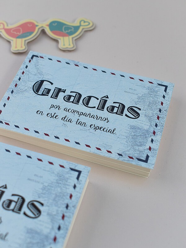Tarjeta agradecimiento mapas