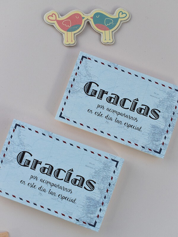 Tarjeta agradecimiento mapas
