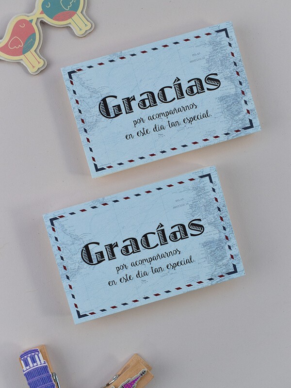 Tarjeta agradecimiento mapas