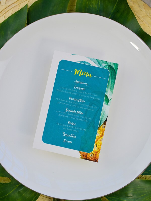 Menú boda piñas