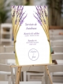Poster de boda flor de lavanda pintado acuarela
