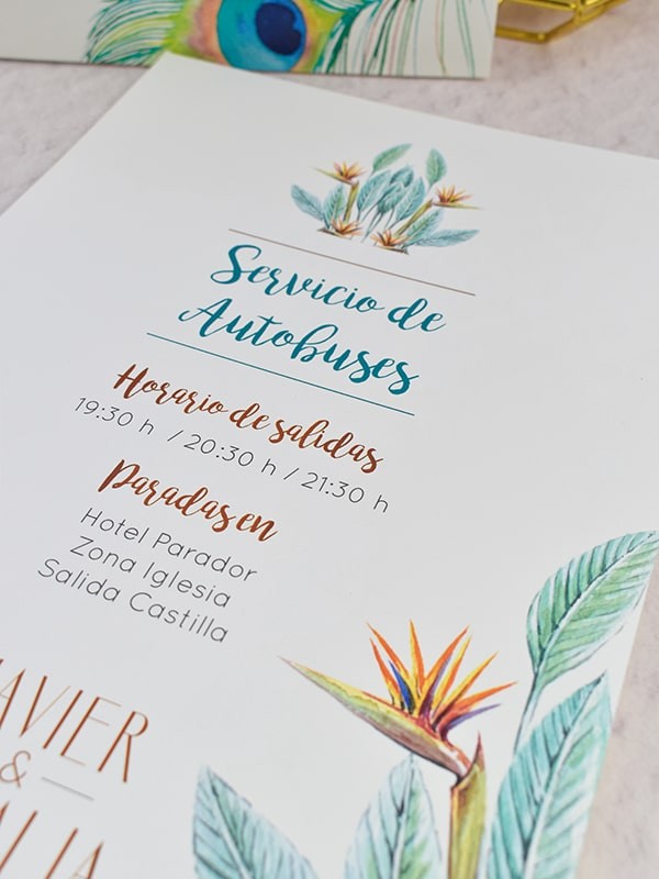 Carteles boda pavo real