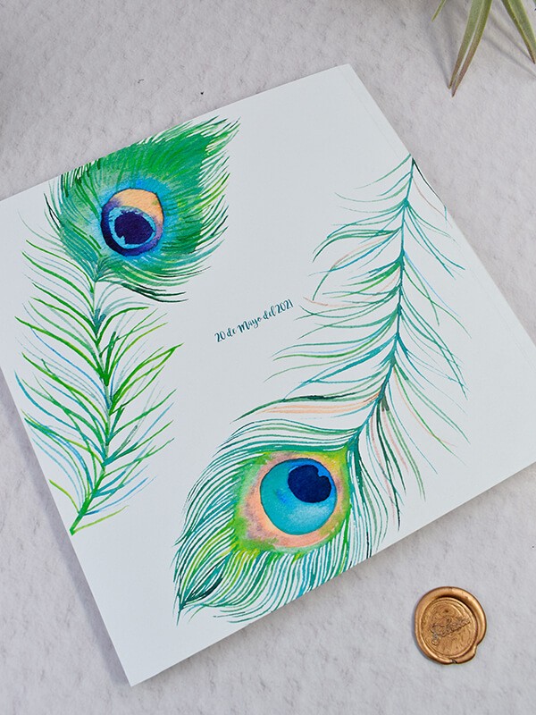 Libro firmas pavo real