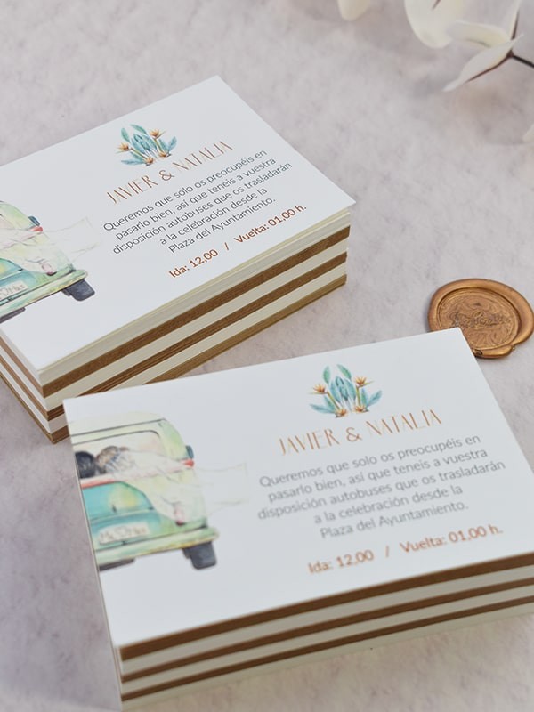 Tarjetas autobús ave del paraíso