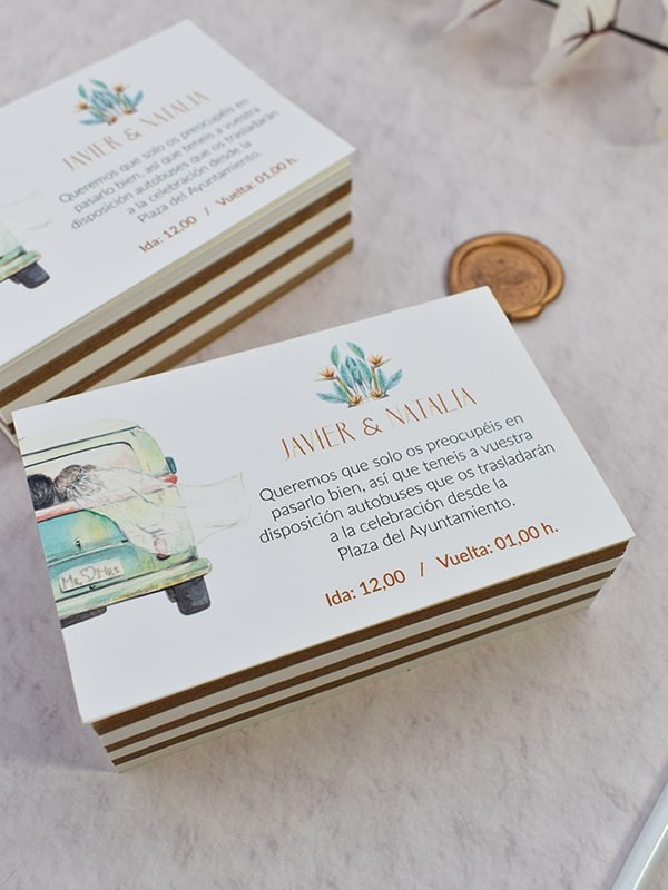 Tarjetas autobús ave del paraíso