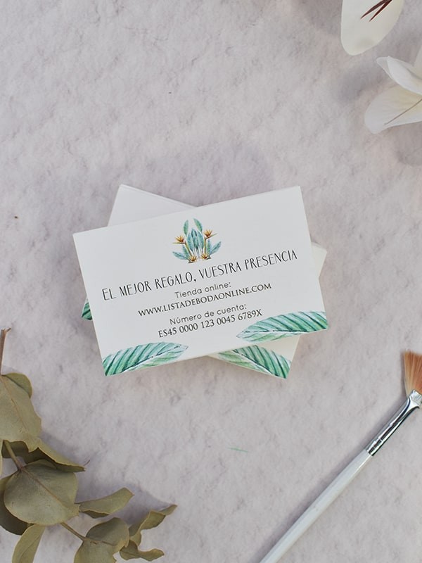 Tarjeta lista de boda ave del paraíso