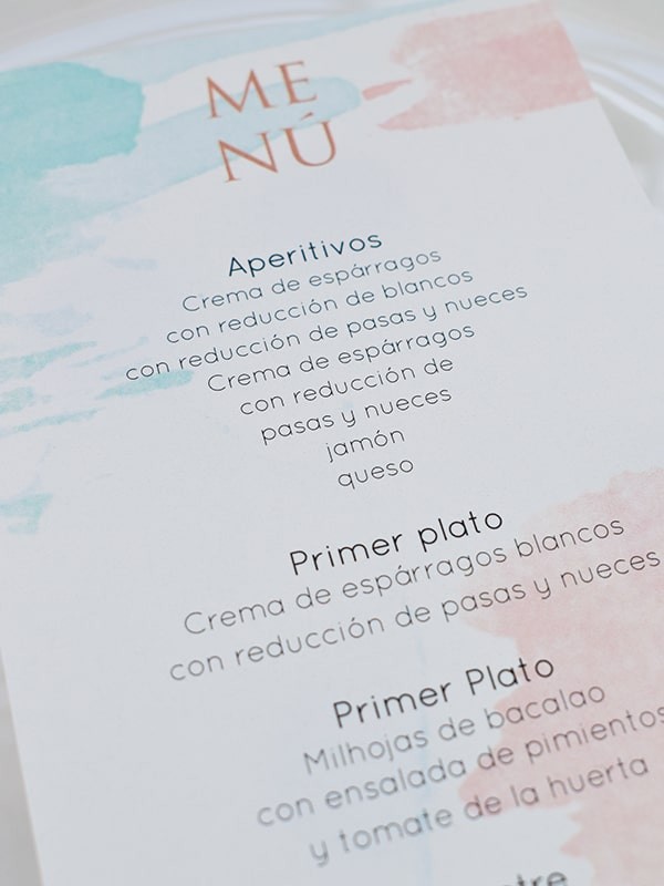 Menú boda cloé