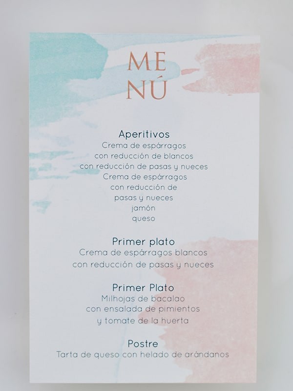 Menú boda cloé