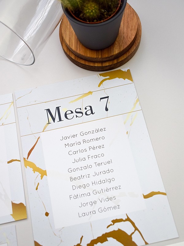 Seating boda mármol