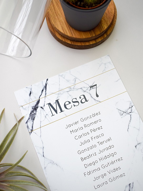 Seating boda mármol