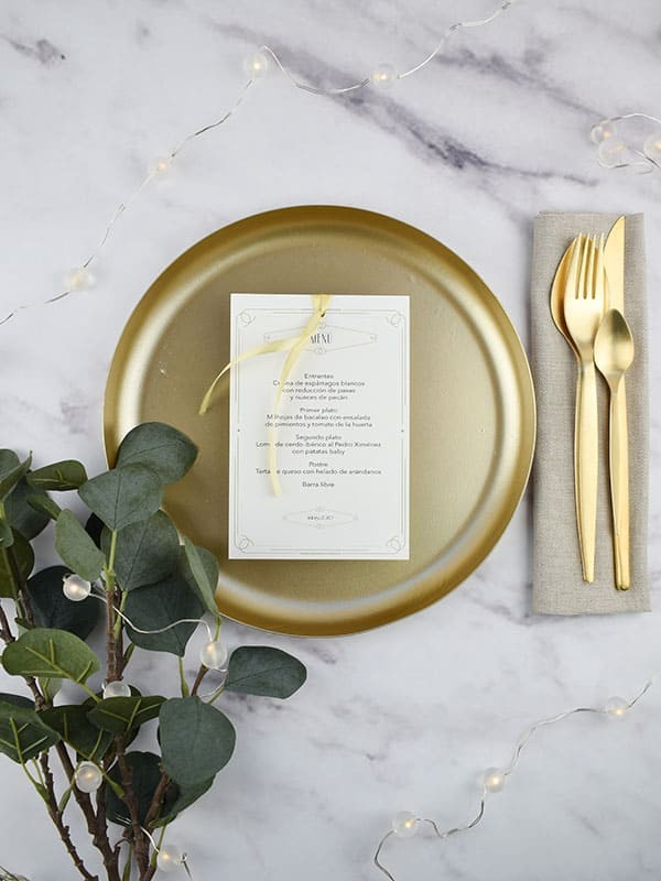 Menú boda gatsby